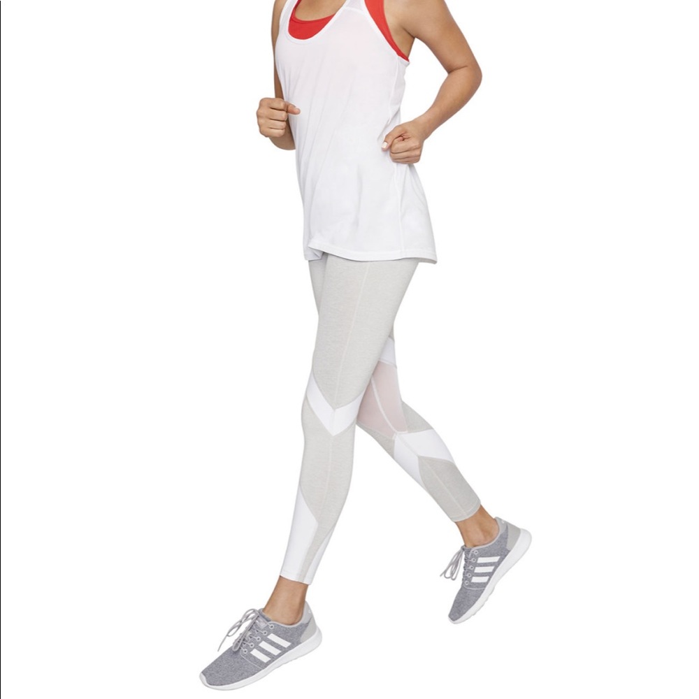 DONATED: White & Gray Mesh Leggings - Picture 2 of 6